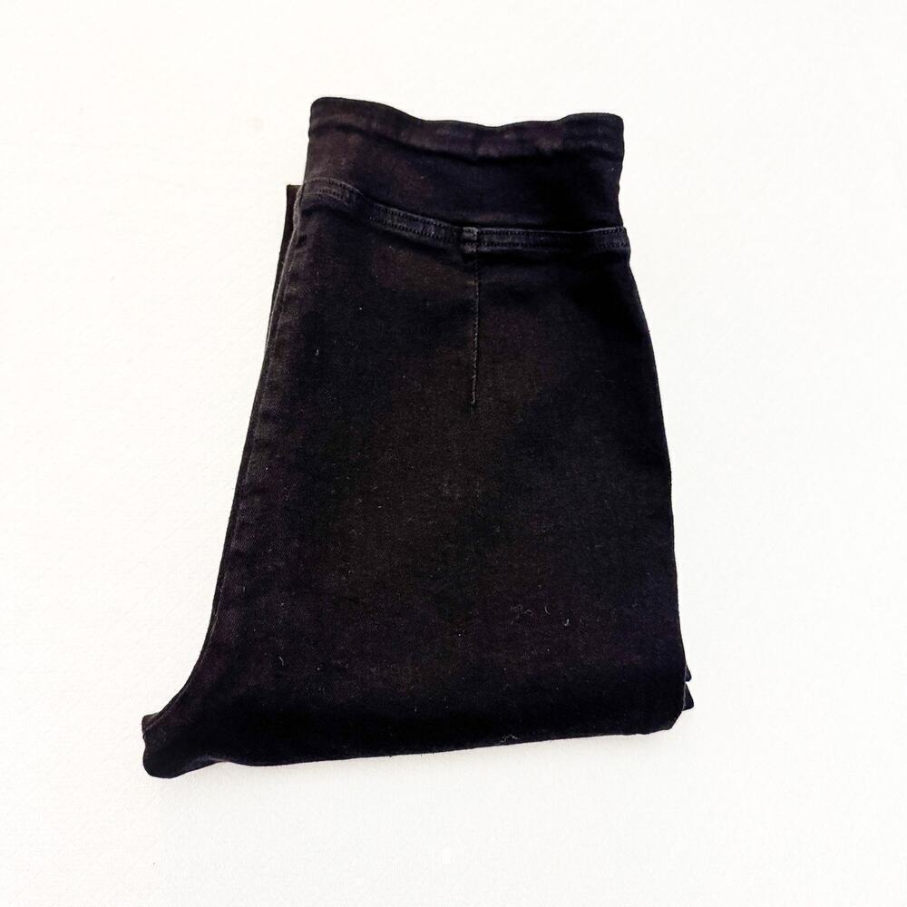 Frame JCMB631 Black Flare Jegging Pull On Stretch Denim Jeans Sheen Noir Size 2